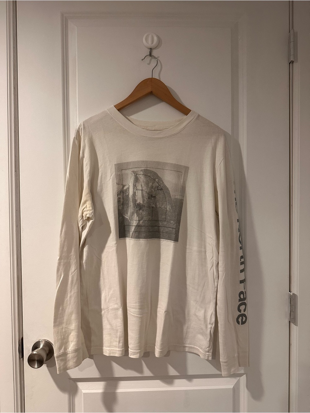 The North Face Cream Long Sleeve Graphic Tee